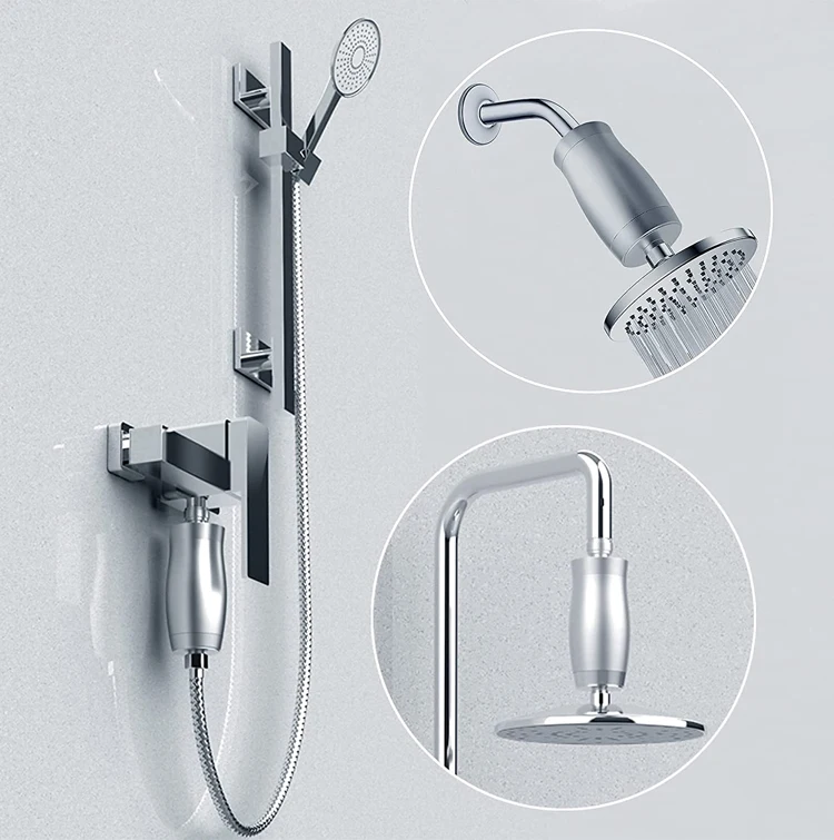 High Output Universal Shower Filter with Replaceable Multi-Stage Filter Cartridge