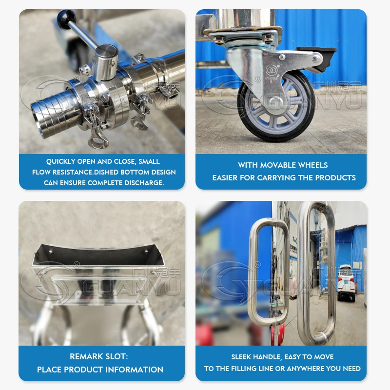 Sanitary Stainless Steel Milk Cooling Storage Tank With Wheel Agitator Stirring Blending Storage Tank Storage Tank 100000 Liter