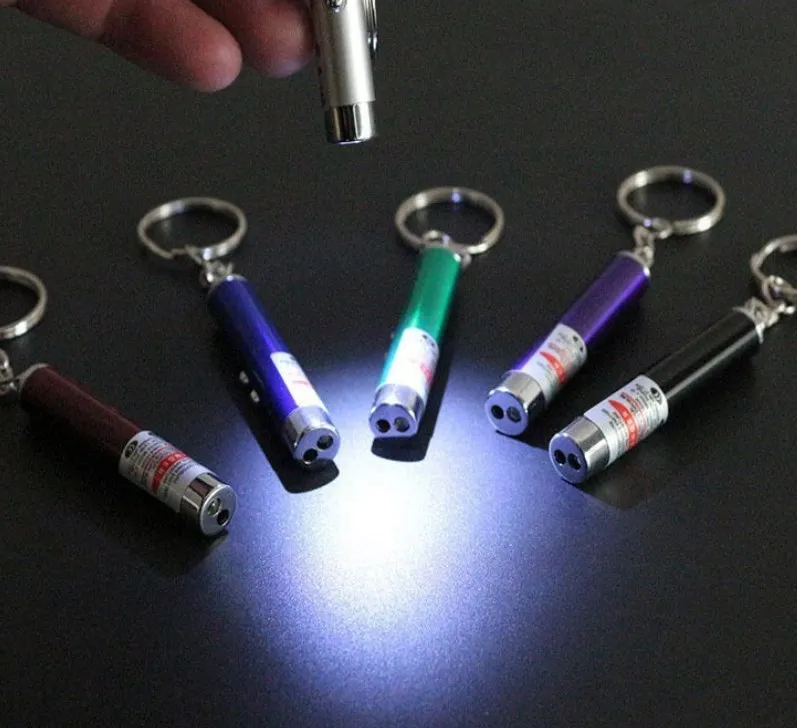 2 in 1 LED Laser Pointer Cat Interactive Toy USB red Light Cat Mouse Chasing Toy Funny Electric Cat Toys with metal keychain