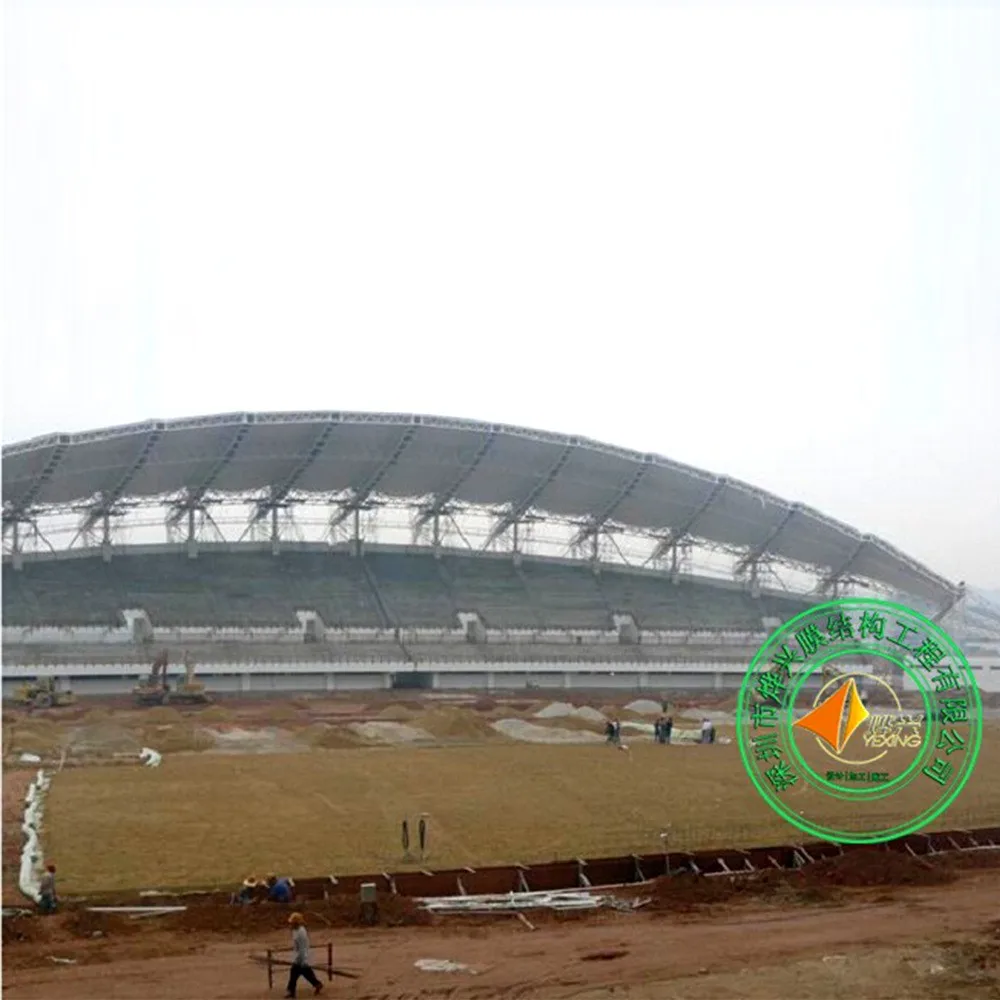 School Stand Sunshade Sports Stadium PVDF Tent Membrane Structure Architecture Tensile Membrane