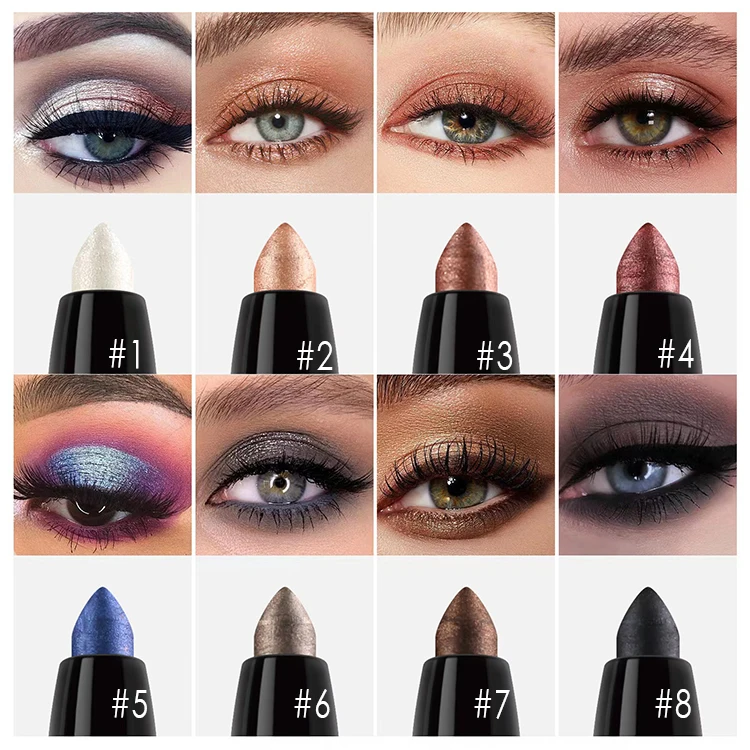 Amazons Hotsale Custom Creative Glitter Dry Eyeshadow Stick High Pigment Matte Eye Cosmetics Luminous Shimmer Girls Dark Powder
