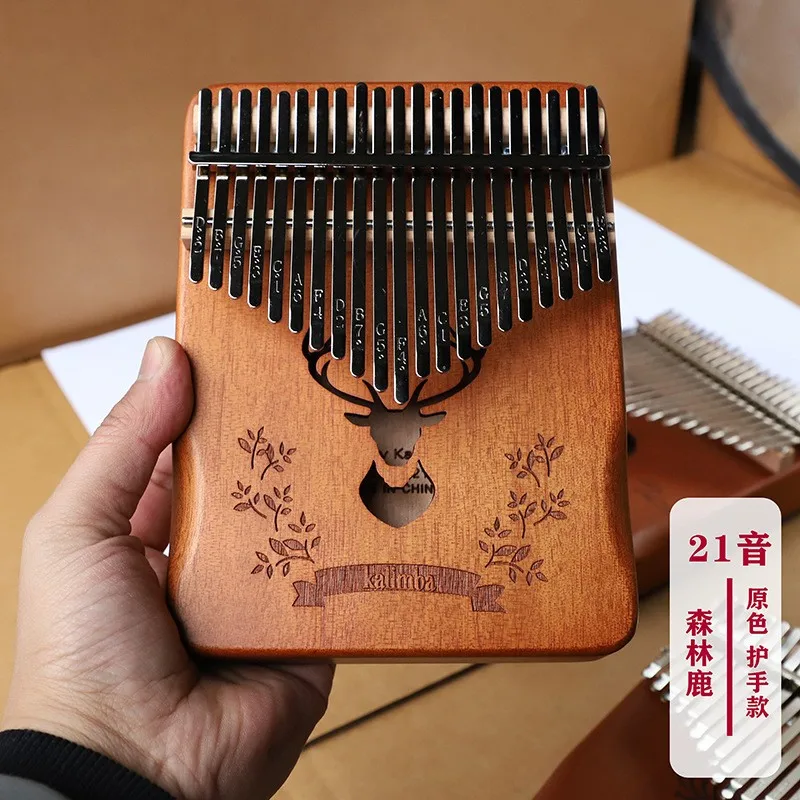 Best music box gift 21 key kalimba wood thumb piano with full set of accessories and color box