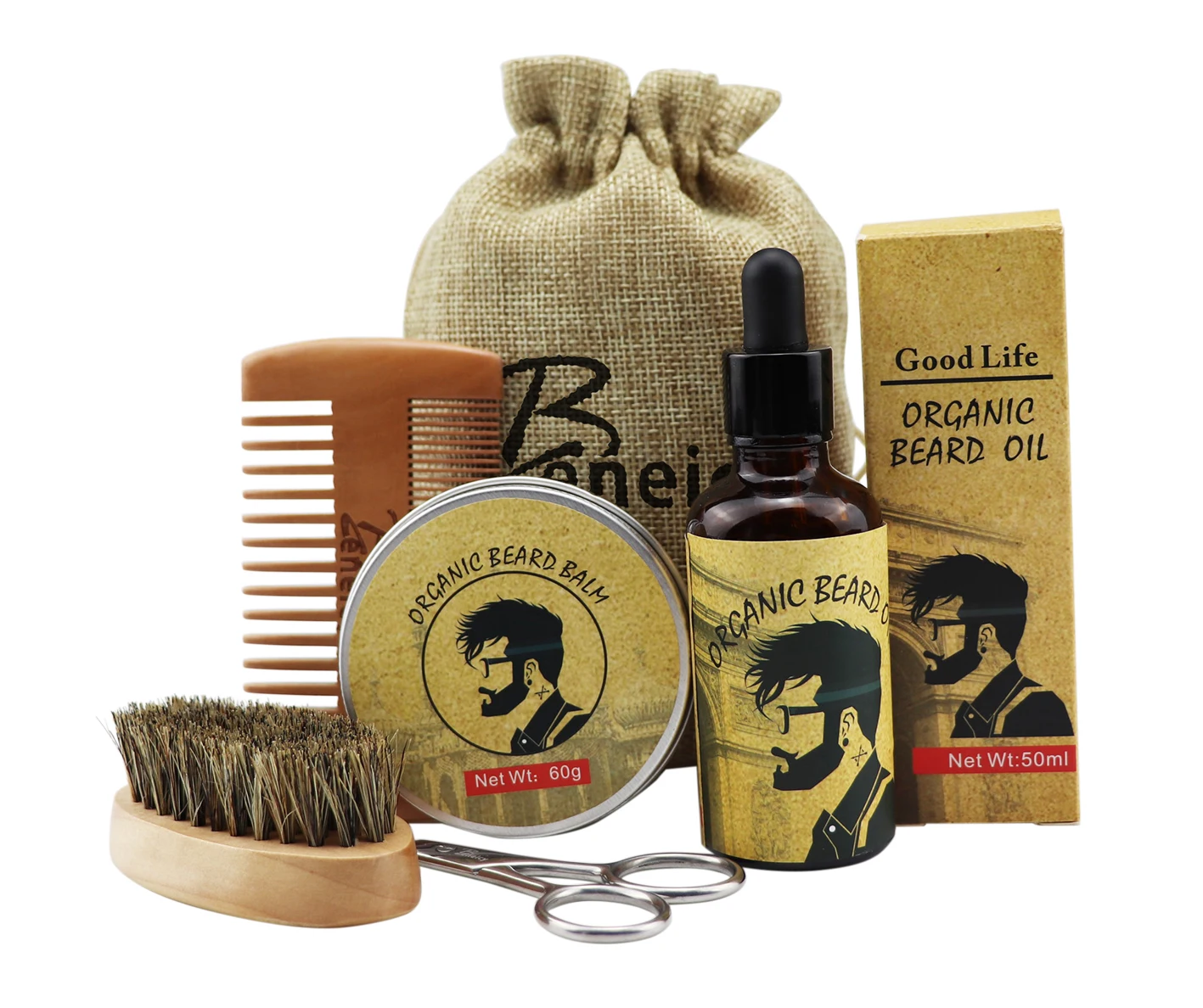 2024 High Quality Beard Growth Kit Eco-friendly Beard Kit Private Label Customized Beard Care Kit for Men