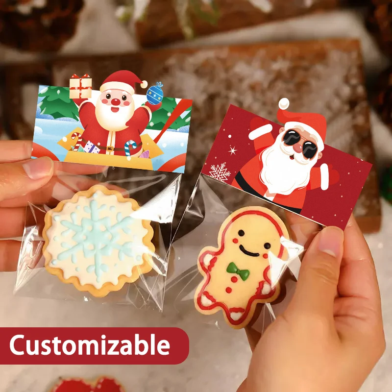 Customizable Printing Design Paper Header Card hanger Sock Backing Cookies Opp Plastic Packaging Bag Topper With Euro Hole