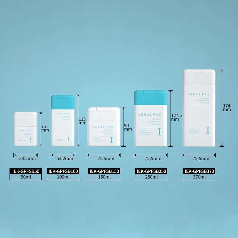 Hot Sale Shampoo Bottles Empty 50ml 100ml 150ml 250ml 370ml PE Plastic Container with Disc Top Cap Hair Gel Lotion Bottles