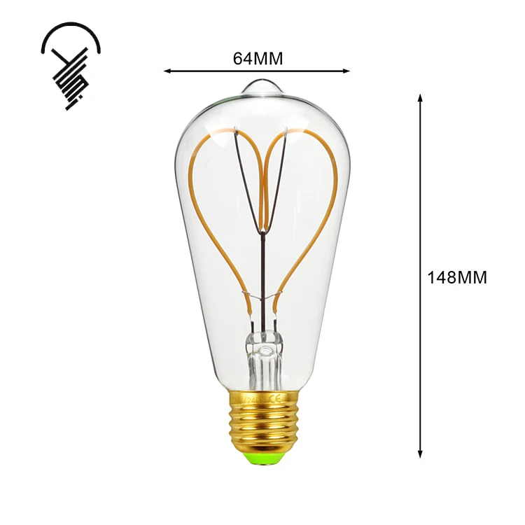 Популярная Светодиодная лампа накаливания ST64 G80 2200K RC