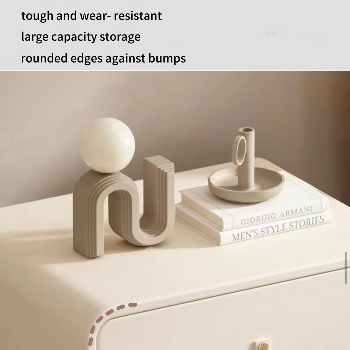 Firefly solid wooden bedside table modern simple bedroom household small apartment minimalist storage