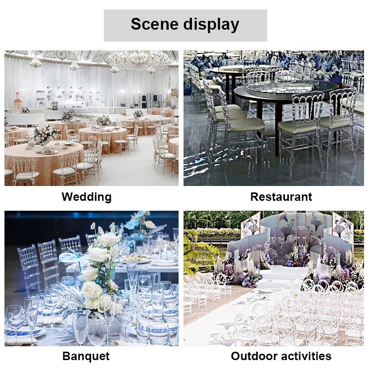 Best Selling High Quality Transparent Clear Crystal Resin Wedding Chiavari Napoleon Chiavari Phoenix Chair