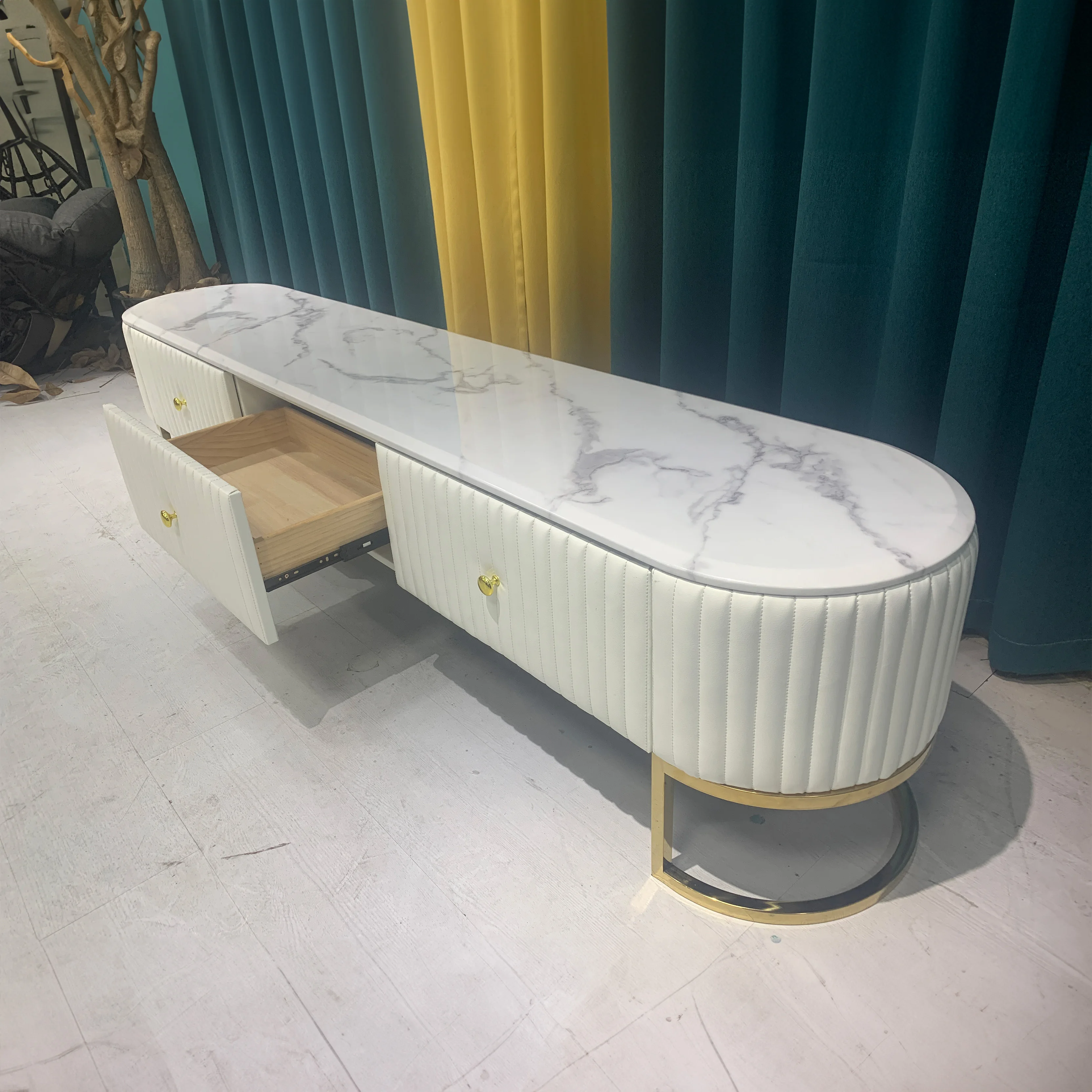 Modern Luxury Home Furniture TV Stands and Coffee Table Set Media Console TV Cabinet for Living Room