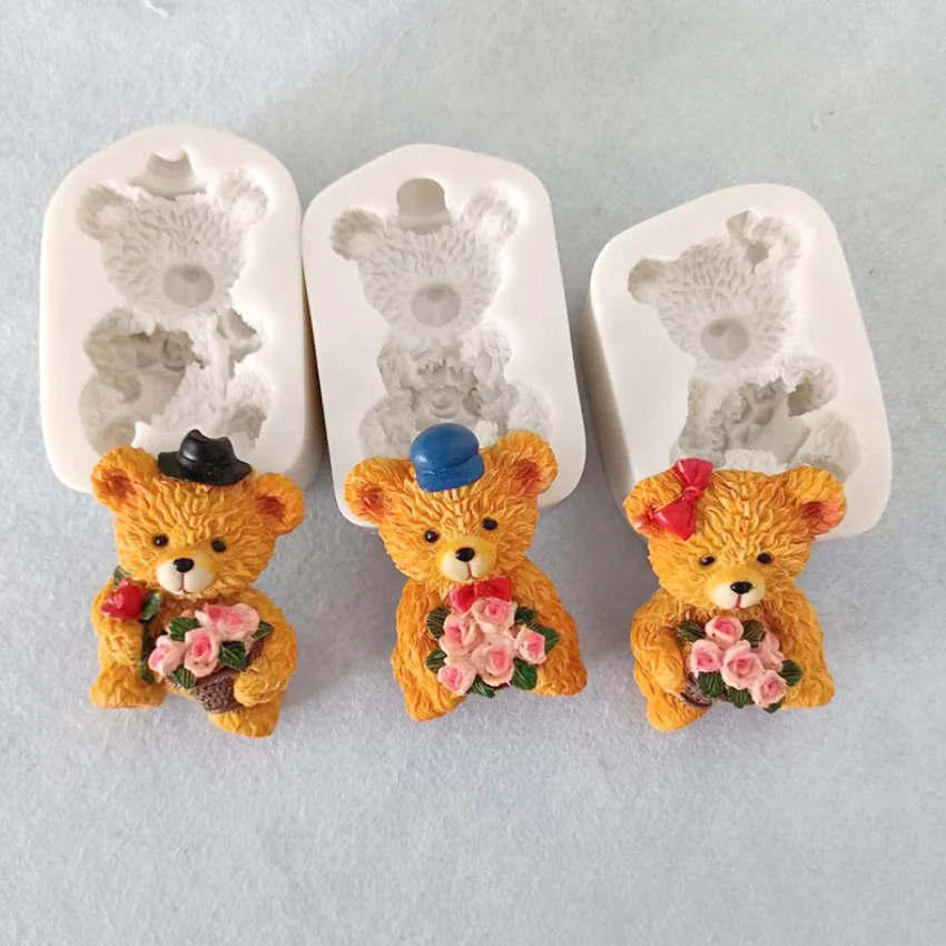 New baking tools Little Bear Sugar Cake Silicone Mold Teddy Bear Cake Decoration Silicone Mold