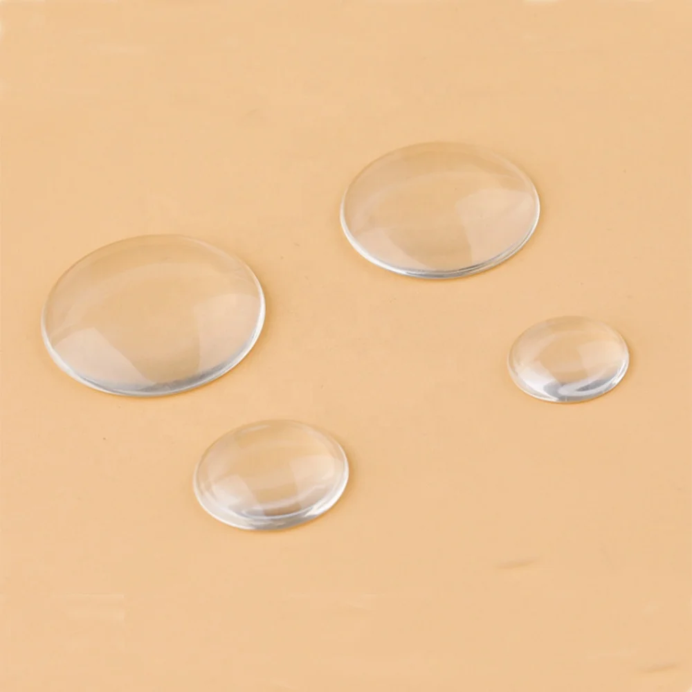 Flat Round Picture Glass Clear Cabochons For Blank Pendant Tray