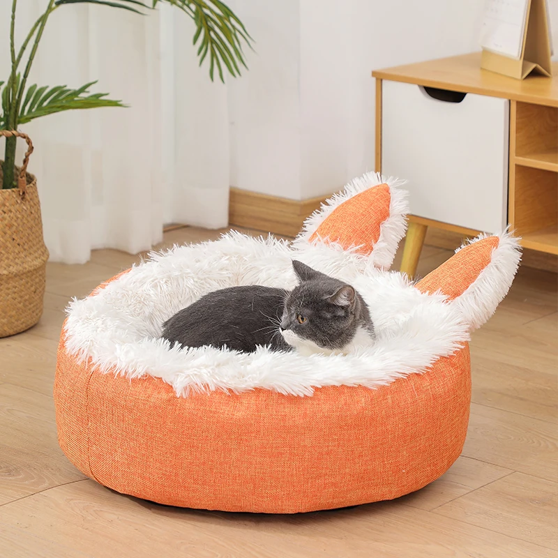 Dropshipping Dog kennel cat kennel all seasons universal antiskid web celebrity cat ears warm pet bed
