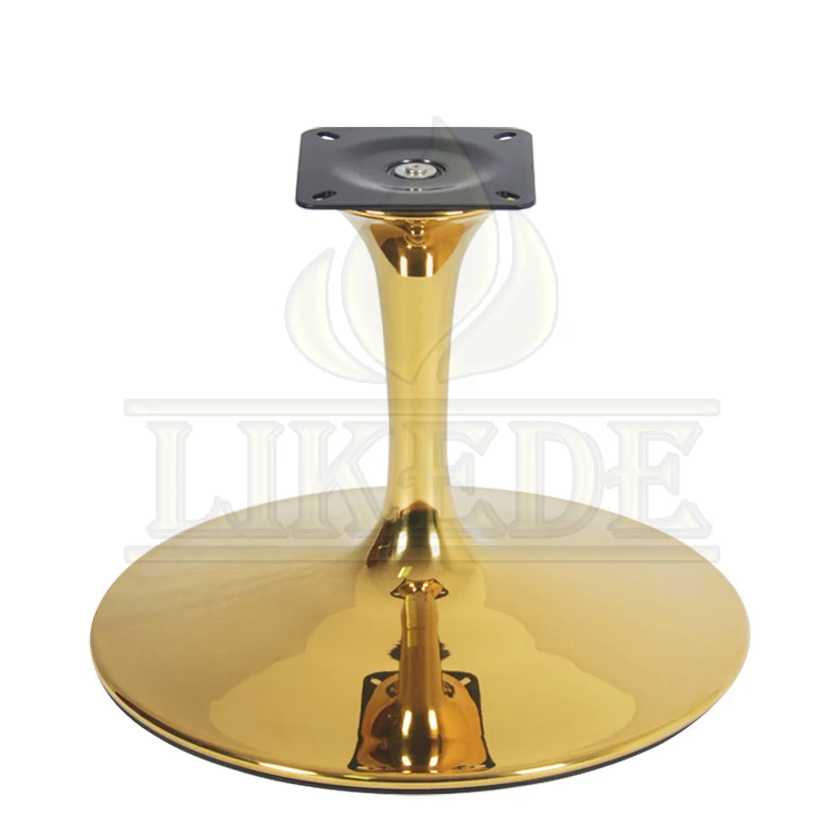 Trumpet tulip golden round chair leg 304# stainless steel chair leg shinny titanium gold chair base