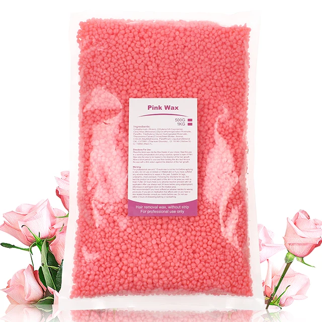 
New Wholesale 1KG Rose Paperless Painless Hot Film Pink Hair Removal hard Wax for Depilation 