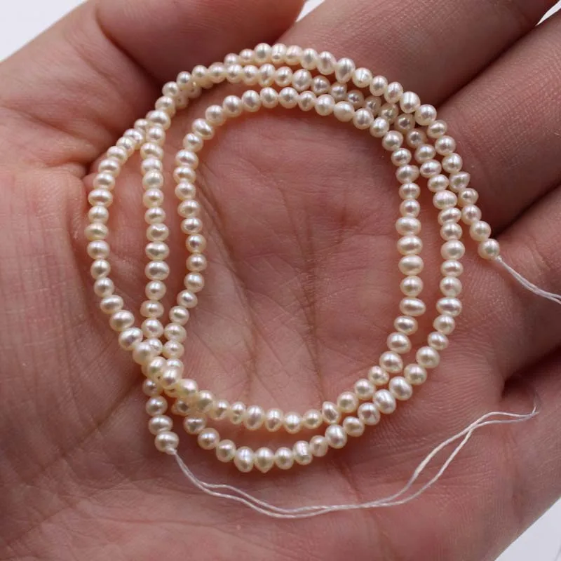 Hot Sale 2-3mm Potato Natural Freshwater Pearl Chain Small Pearls for Jewelry Making