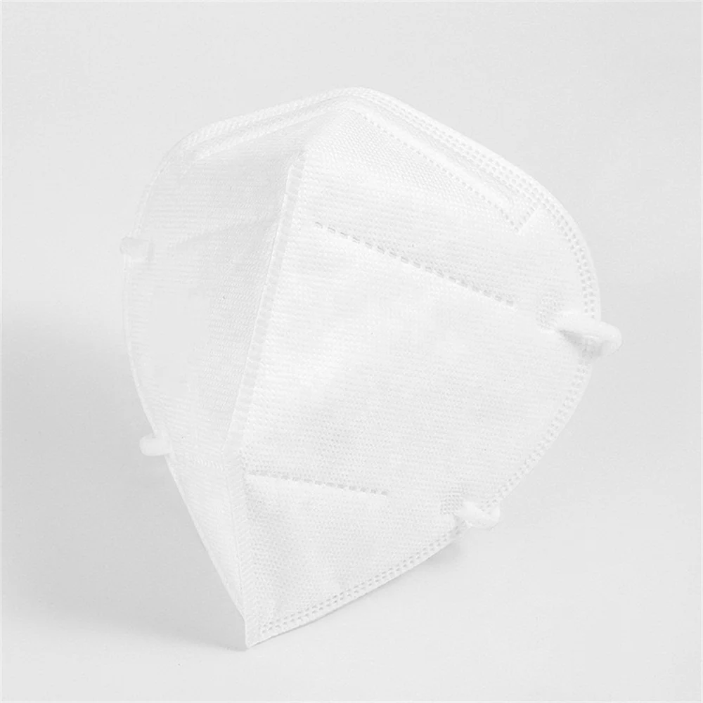 White Disposable KN95 Respirator Masks 5 Layer Flat Design Face Masks for Dust Protection