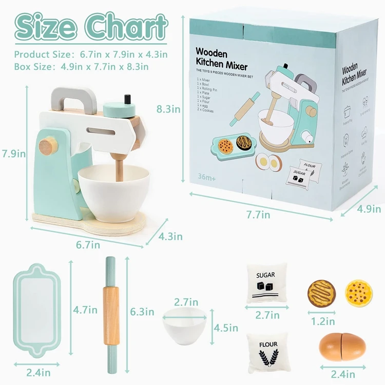 Дизайнерский кухонный миксер, блендер, игрушка, деревянный игрушечный миксер, Набор для кухни, деревянные игрушки для детей