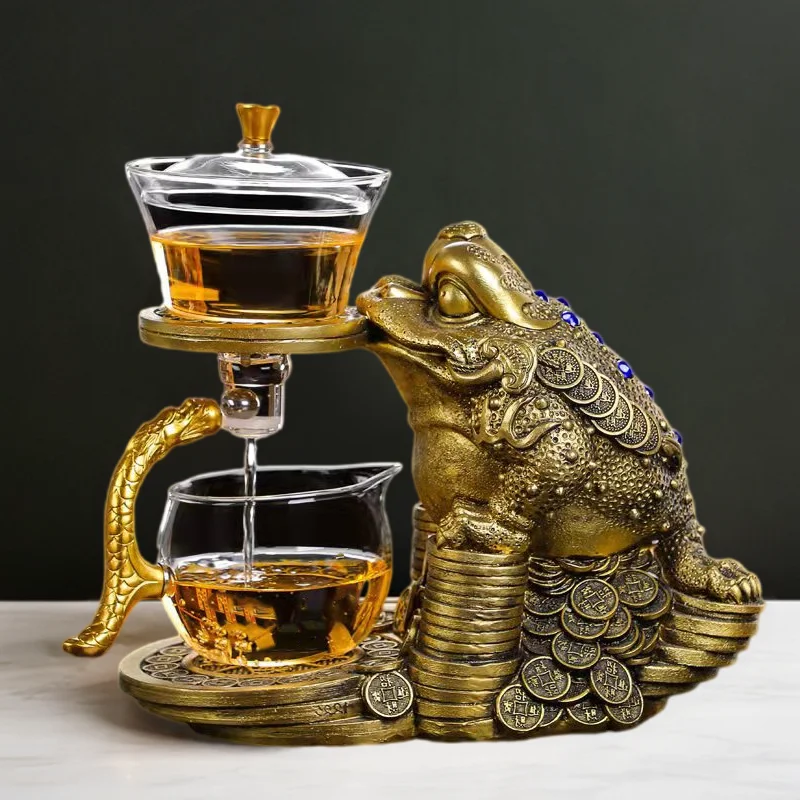 350ml Creative Palace lamp glass lazy Kung fu tea set household jinchan magnetic suction induction tea infuser artifact