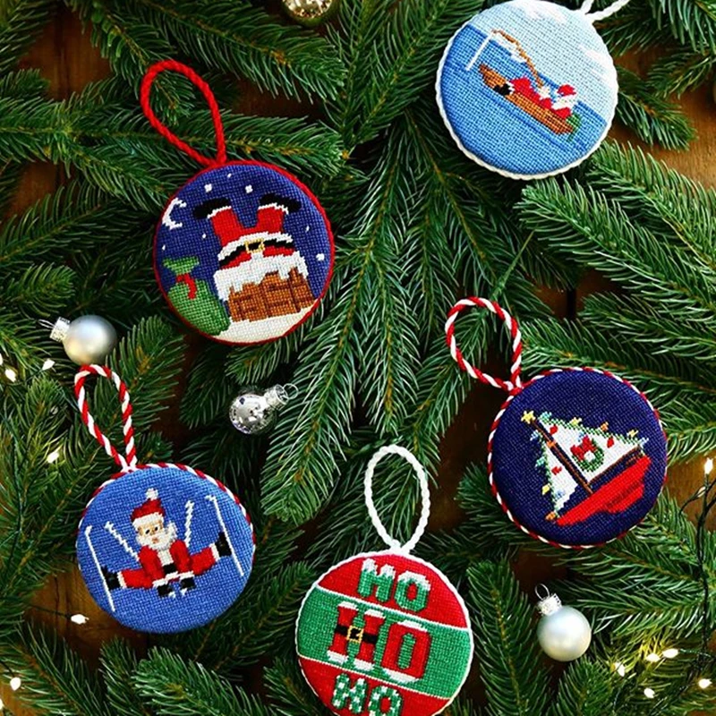 2023 Wholesale Letter With Date Needlepoint Christmas Ornament Suppliers Mint 2