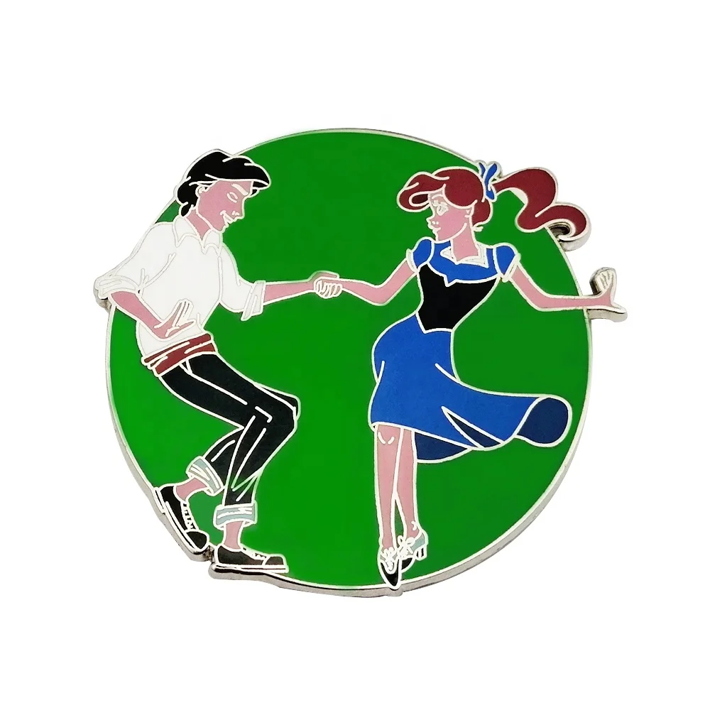 Enamel cute metal crafts souvenir cartoon character custom design badges gold plating lapel pins