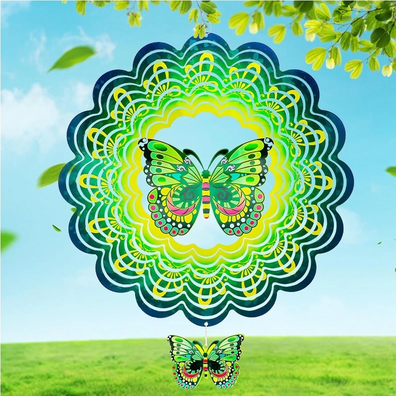 Metal Wind Spinner For Garden Decoration Colorful Windmill Wind Spinner Home Garden Yard Or Outdoor Decoration Butterfly