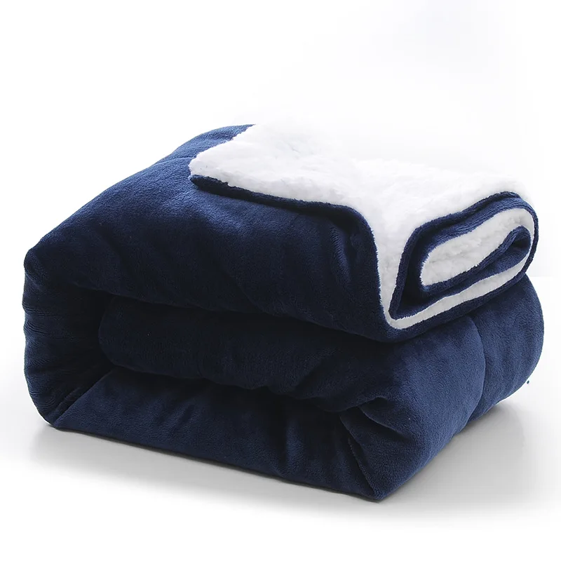 2023 new product blanket wholesale Portable custom logo fashion sherpa flannel fleece throw blanket  bed blankets for winter