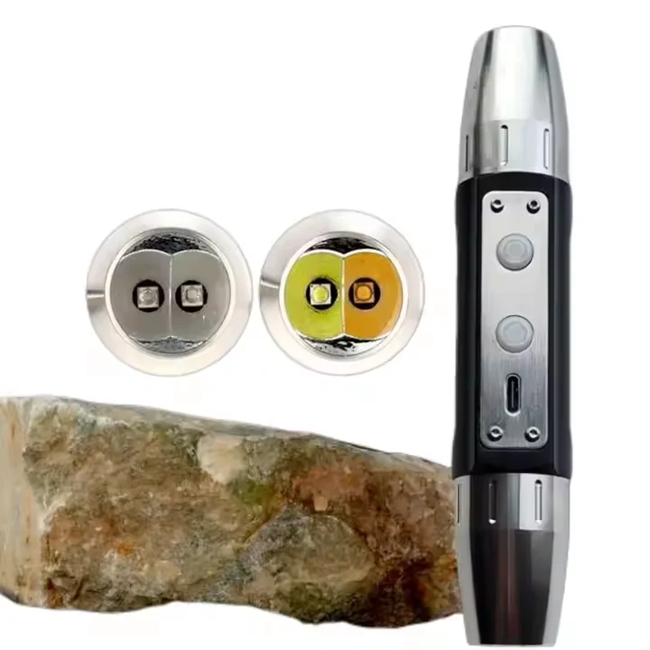 Hot sale 4 color Lamp For Gemstone Detector Multifunctional USB Rechargeable LED Flashlight With Amber Jade UV Lights