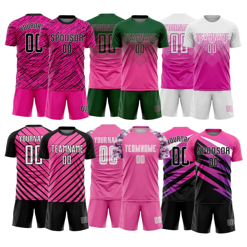Custom Football Shirt Maker Soccer Jersey Bulk Pink Shorts Youth Soccer Jersey