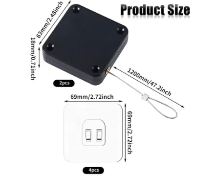 Automatic Door Closer Punch-Free Multifunctional Automatic Sensor Door Closer Residential r with 304 Stainless Steel Drawstring