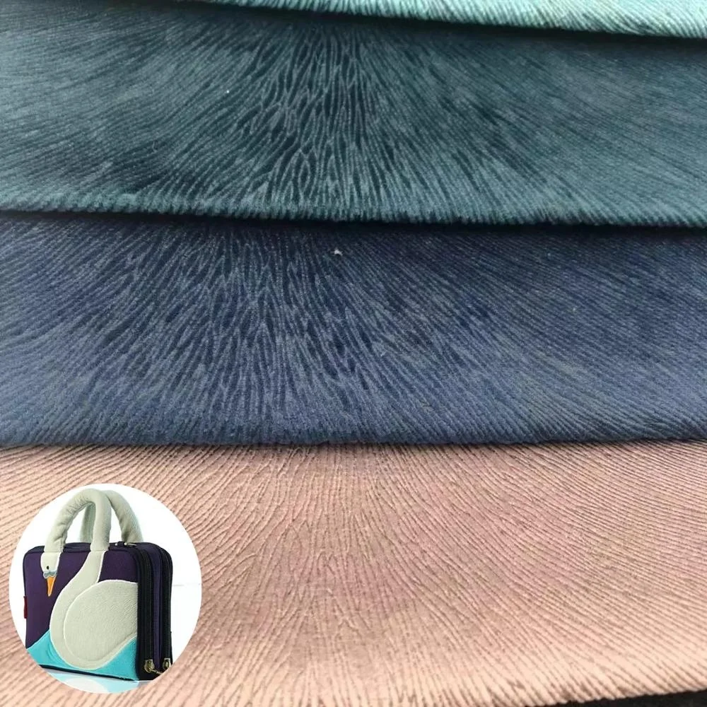Luxury soft cover burnout 100 polyester holland velvet sofa fabrics for bag home textile