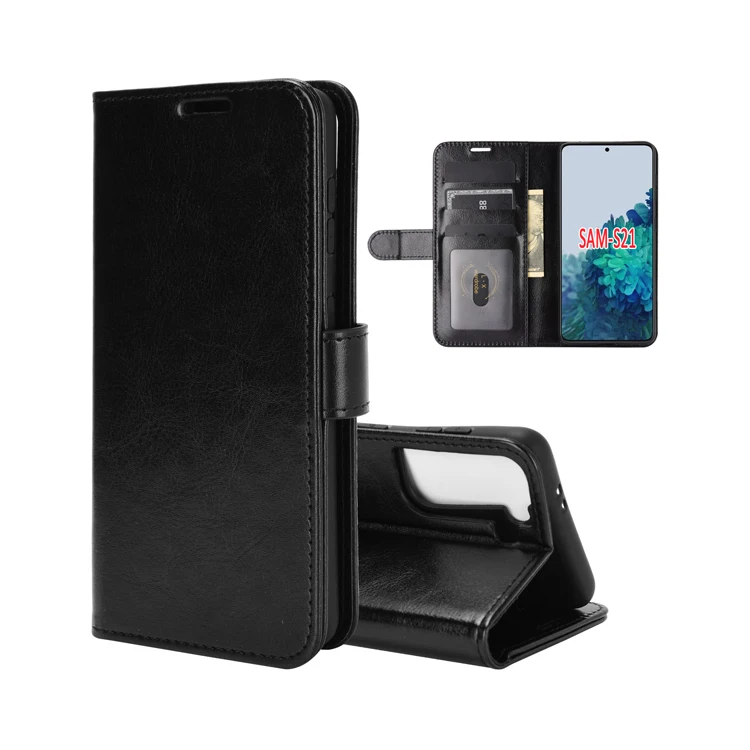 Кожаный чехол-книжка Crazy horse для Samsung Galaxy S21, чехол с отделением для карт для Samsung S21