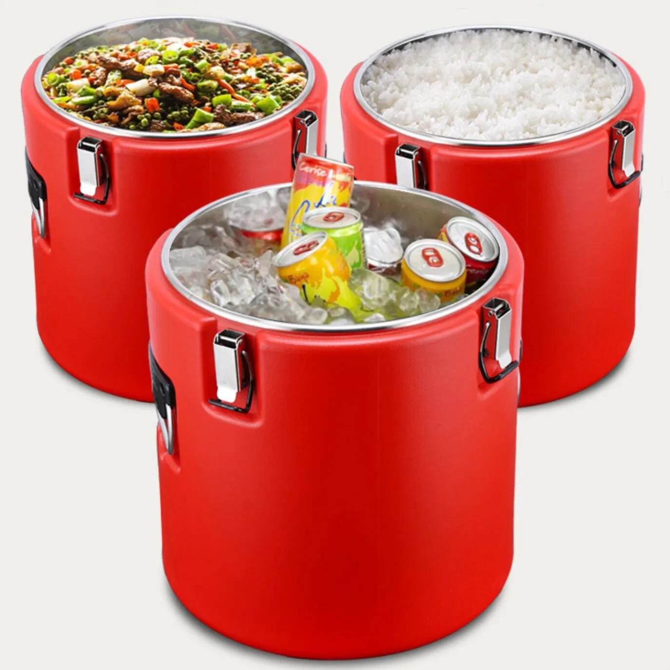 304 Stainless Steel Insulation Barrel Without Faucet / Restaurant Food Warmer Insulated