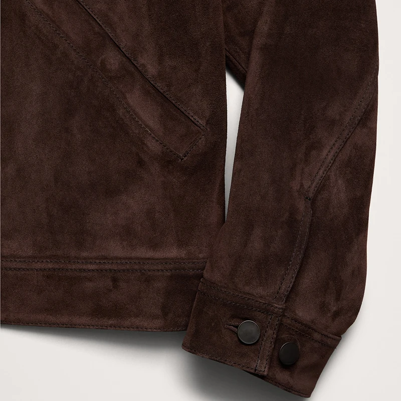 NAFA Customize Classical Hight Quality Casual Nubuck Suede Goat Skin Leather Jacket for Men Autumn Spring Wear