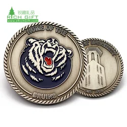 Personal unique design antique ancient blank gold brass nickel round custom copper challenge coins for souvenir