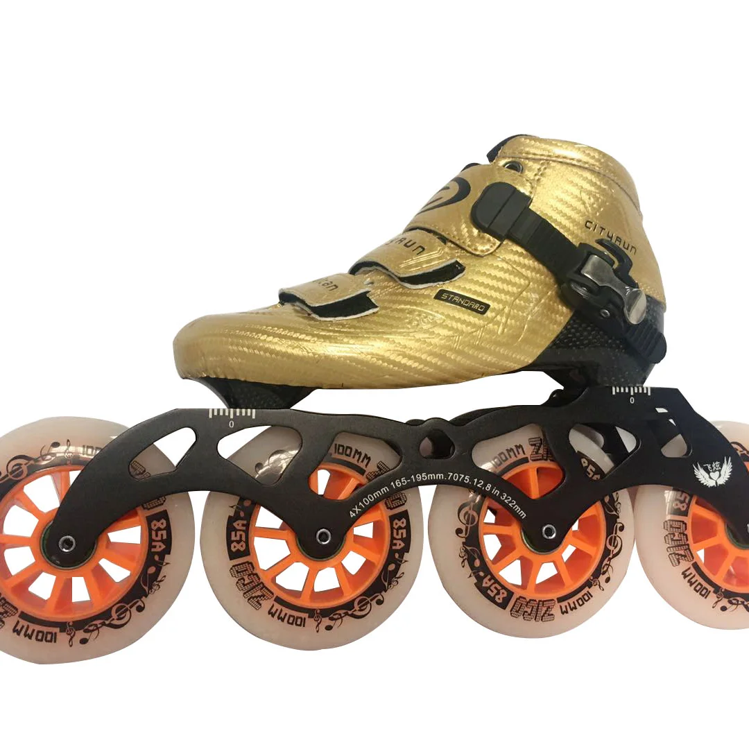 Carbon fiber racing roller shoes 4 100mm 110mm wheels inline speed skates  FH CT inline speed skates