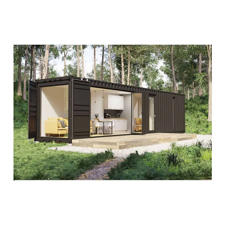 Modular living folding shipping prefabricated foldable wooden house kit price low cost modern design expandable container house