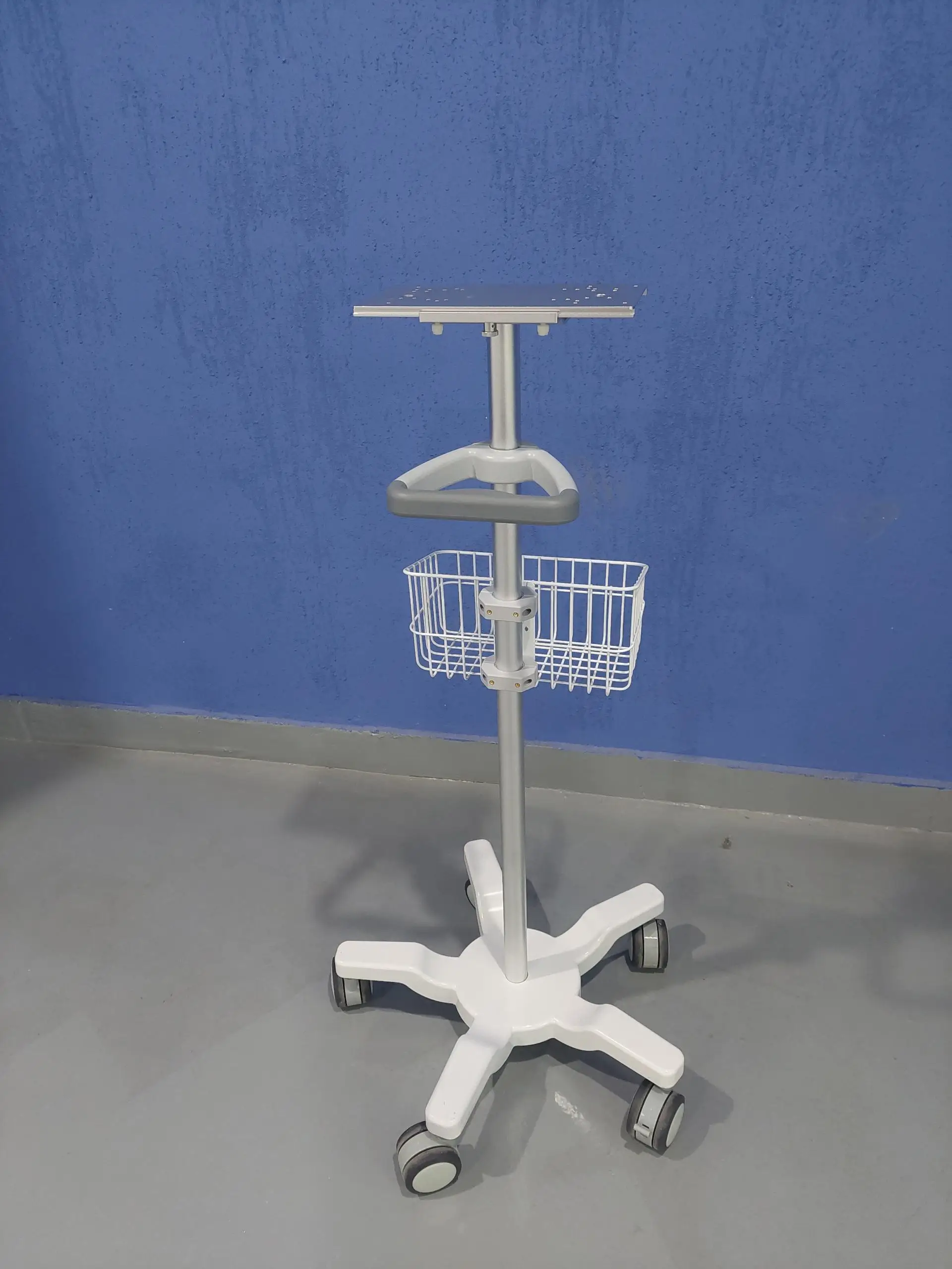 hospital Aluminium Alloy  mobile medical ECG patient monitor trolley cart