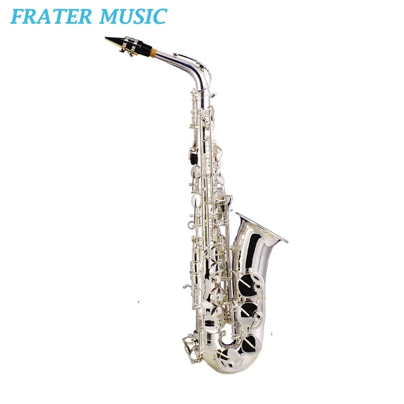 B series professional yellow brass body Silver plated Eb alto Saxophone with low Bb to high F (JAS-B11)
