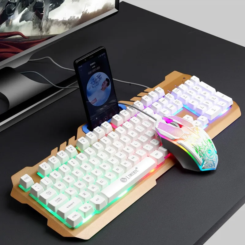 T21 model keyboard and mouse set colorful backlight game mechanical feel