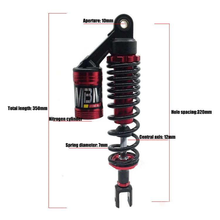 China High Quality Universal Adjustable Motorbike Motorcycle Parts Rear Shock Absorber 320MM Modified Shock Absorber