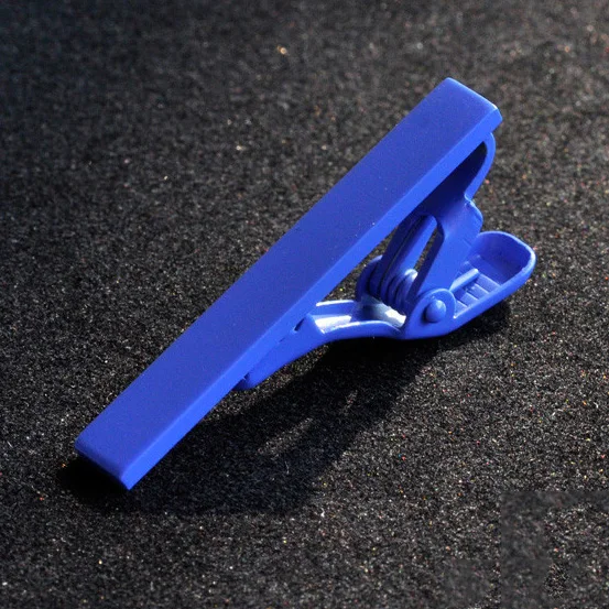 4cm solid color tie bar clip blanks for men with clasp back
