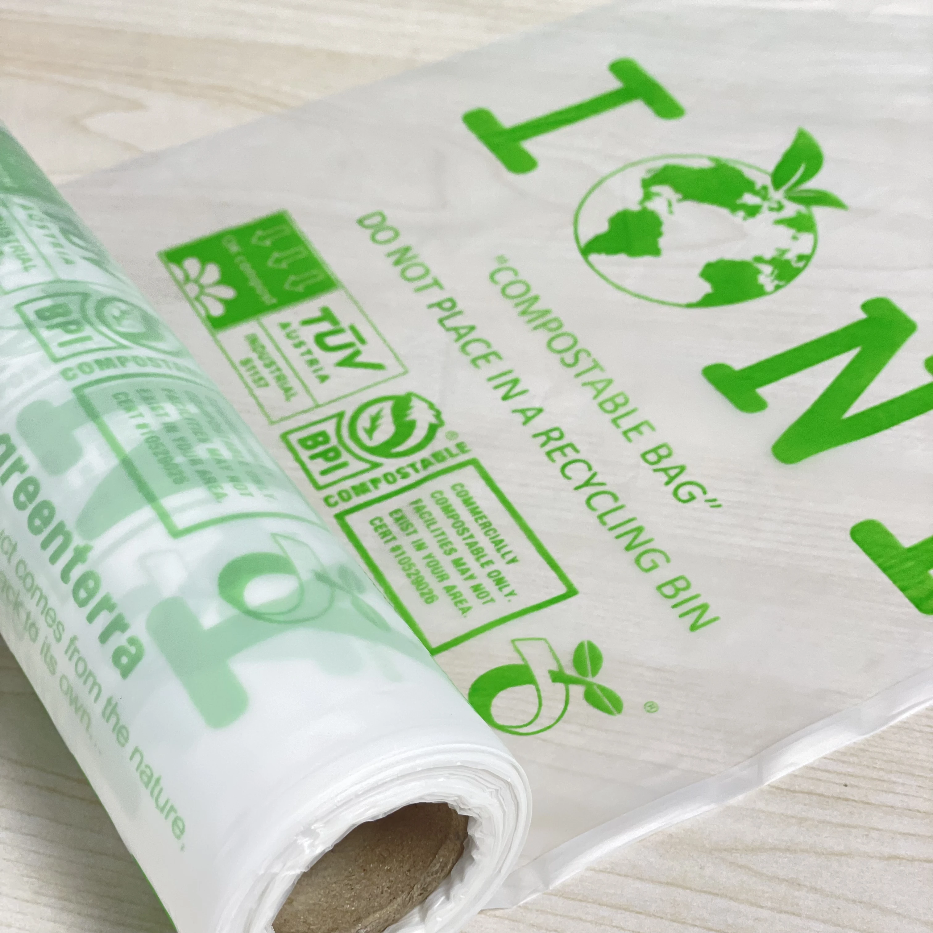 Wholesale OEM and ODM 100% Compostable Fruit And Vegetable Packaging Bag For Grocery Store Biodegradable vegetable bag