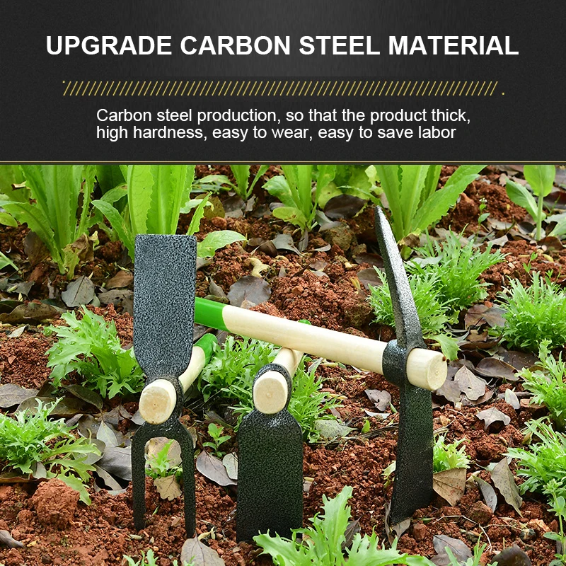 2023 Bestseller New Army Green Pick Suitable For Growing Flowers In Domestic Farm Gardens Pickaxe With Wooden Handle