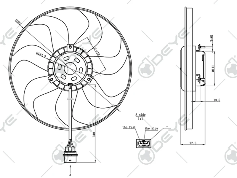 6Q0959455Ad 6R0959455C Universal Radiator Cooling Fan Motor For Skoda Fabia Praktik Roomster Seat Cordoba