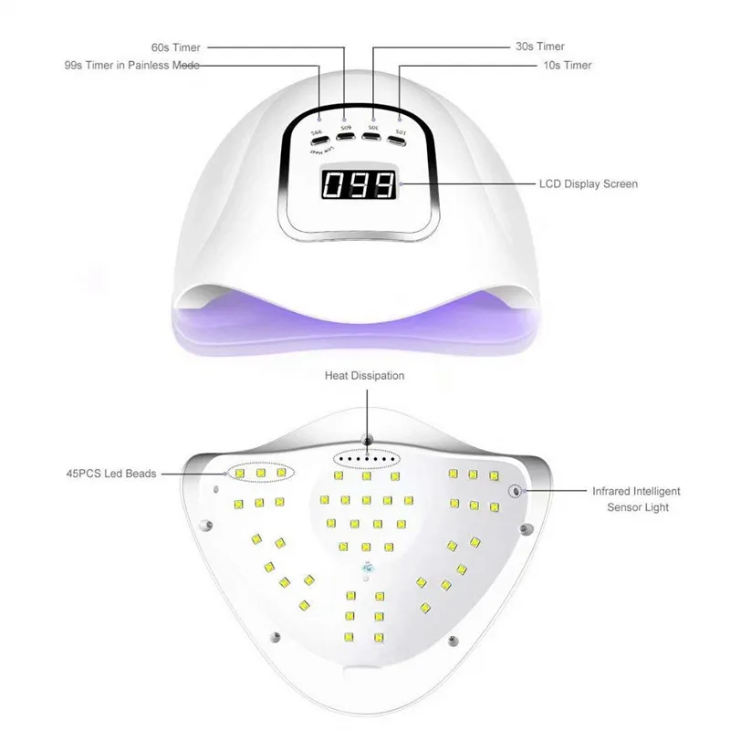 European and American wholesale nail shop 64w cordless LED gel nail lamp charging
