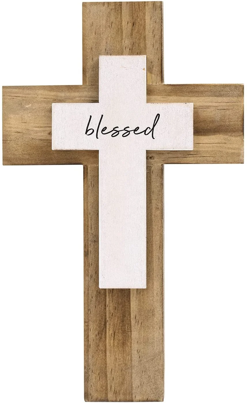 jesus cross wood, natural handmade wall wooden religious christian cross with blessing design church home decor wooden crucifix