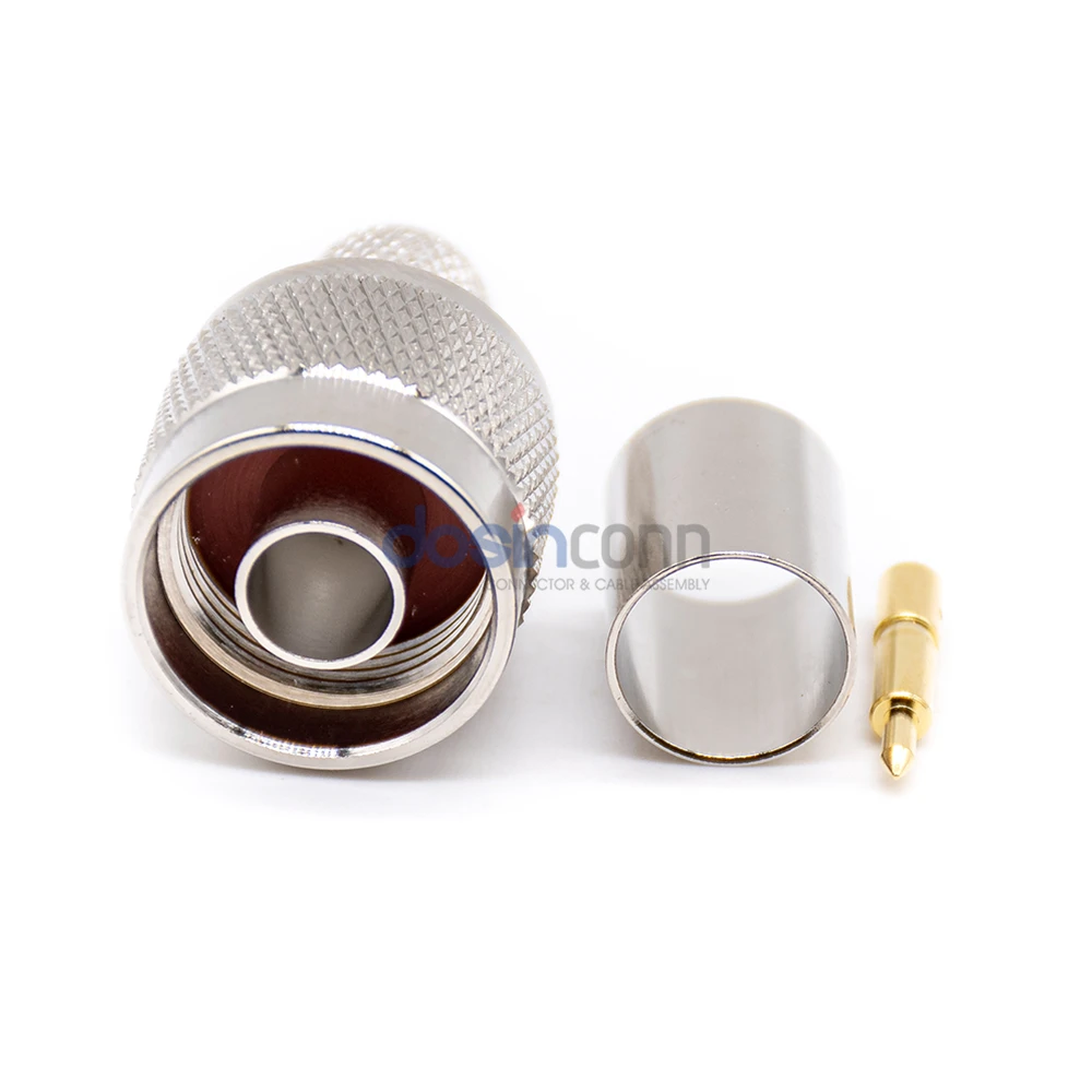 N Brass Plated Nickel Straight RF N Type Female connector for Cable with Dust Cap