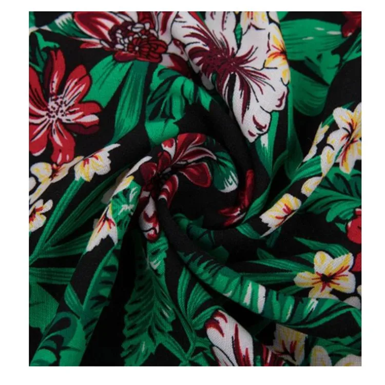 
China wholesale floral printed fabric 100% viscose rayon material for female nightwear 