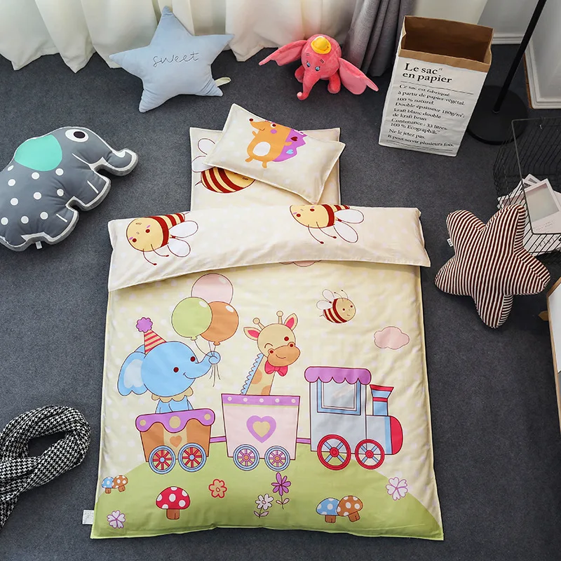 Luxury honeybee cartoon design Egyptian cotton kids duvet cover bed sheet set