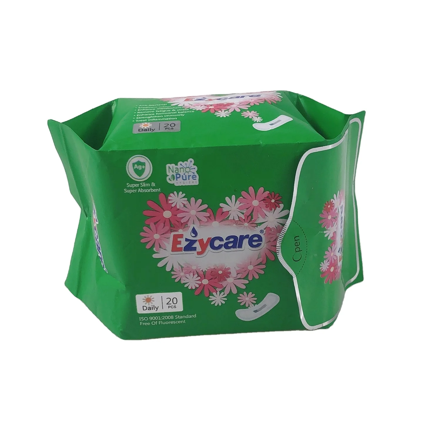 Eco-friendly Organic Bamboo Sanitary Napkin Feminine Hygiene Product Anion Cotton Sanitary Pad OEM Panty liner